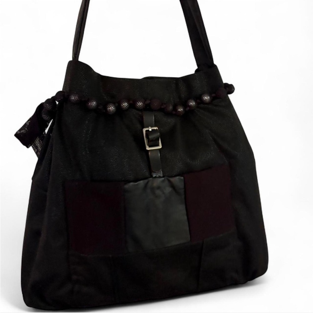 With Jean Black Studded Shoulder Bag